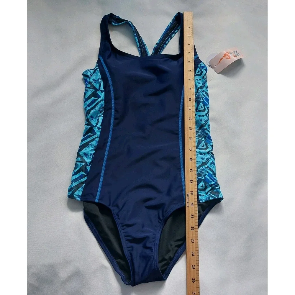 Women Athletic One Piece Swimsuit Racerback‎ Sport Lap Swimming Suit Swimwear S